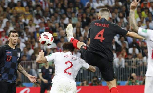 Croatia’s Ivan Perisic scores to make it 1-1.