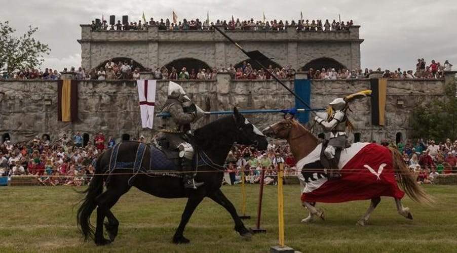 Jousting at the Cooks Creek Medieval Festival.