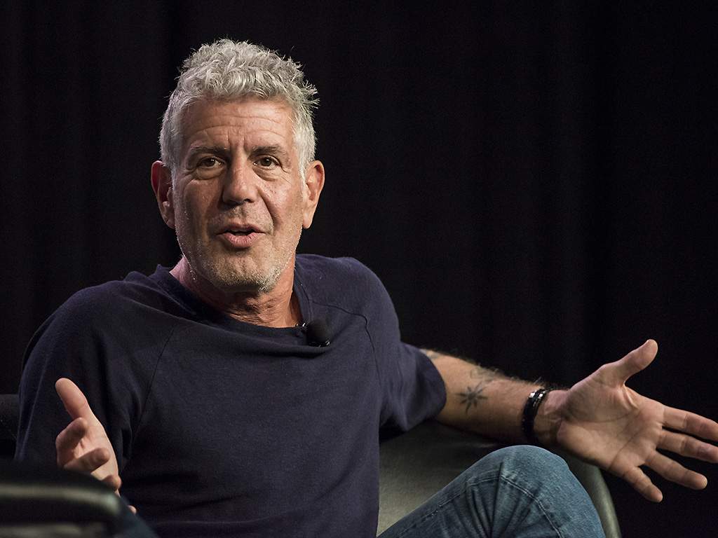 Anthony Bourdain speaks during the SXSW Interactive Festival at the Austin Convention Center in Austin, Texas, U.S., on Sunday, March 13, 2016. 
