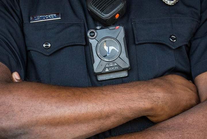 File photo of body-worn cameras to be worn by Calgary police officers.