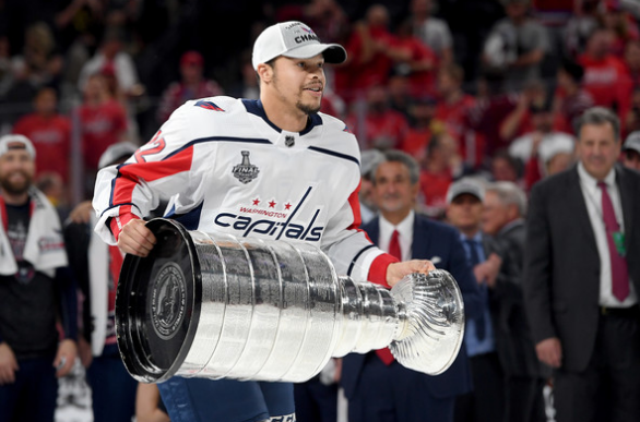 Winnipeg's Madison Bowey with the Stanley Cup. The Capitals defenceman is bringing the cup to the Varsity View Sportsplex July 28.