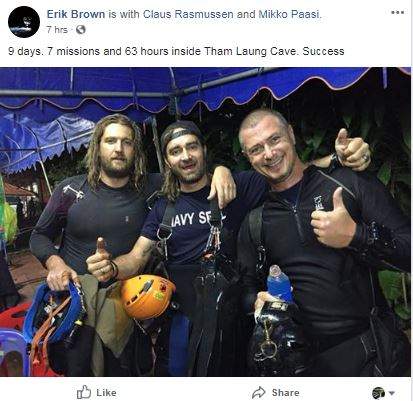 ‘9 days, 7 missions and 63 hours inside’: B.C. diver part of daring Thai cave rescue - image