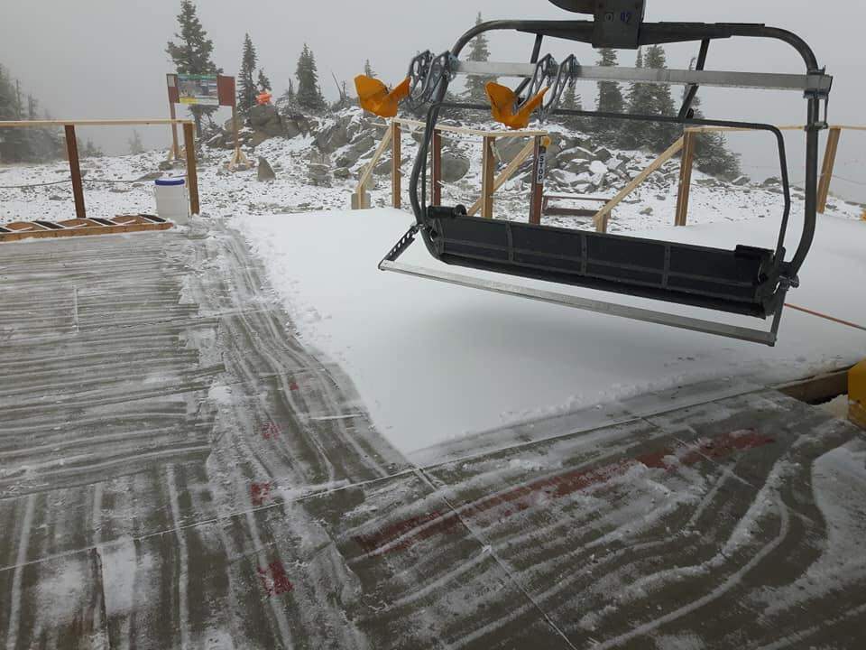 Light snow falls on B.C. highway July 2 - image