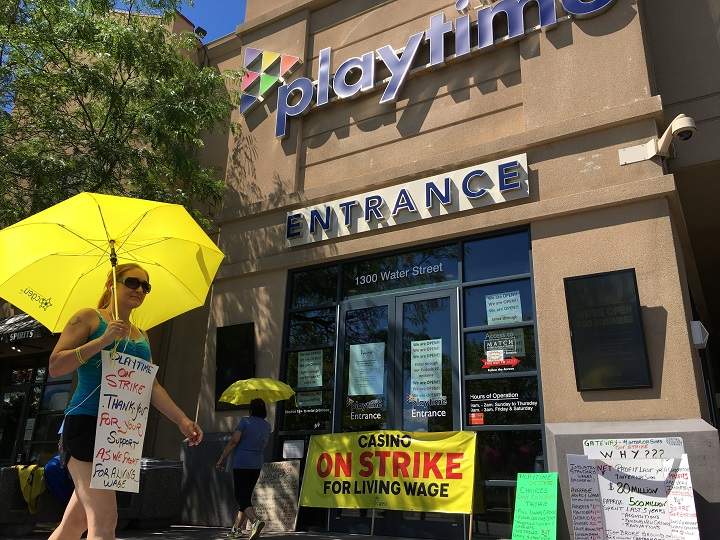 A strike affecting three casinos in the Okanagan and one in Kamloops is continuing after three days of talks ended on Wednesday without resolution.