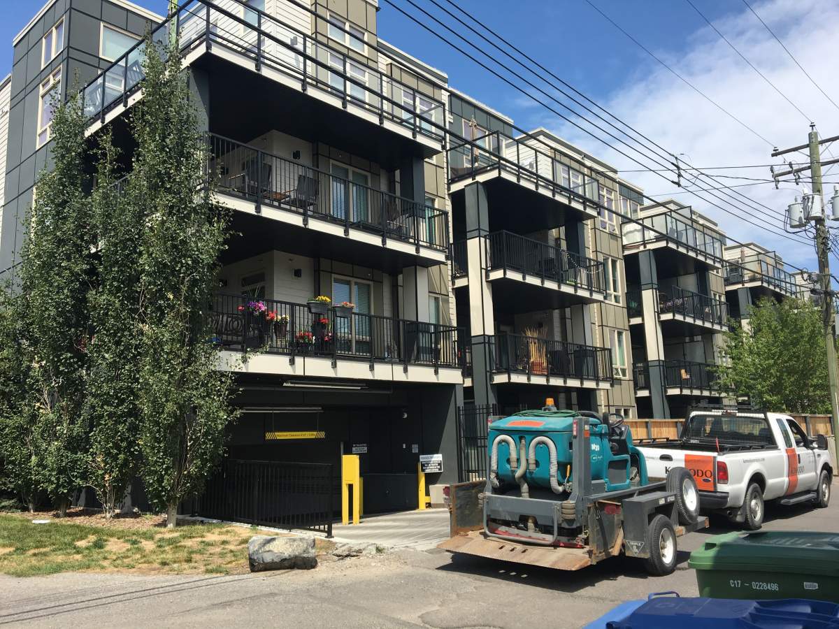 Apartment complex where two people were taken to hospital after Carbon Monoxide was detect in parking garage. July 18, 2018.