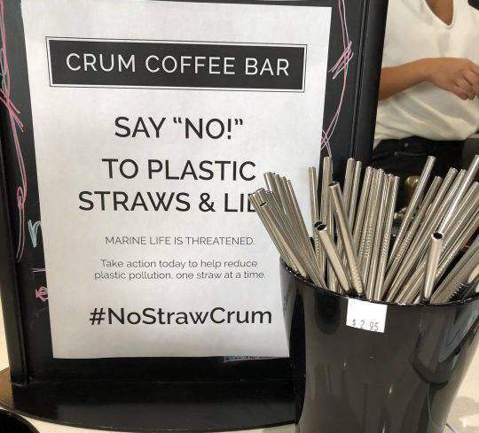 Crum Coffee Bar makes the switch to metal straws.