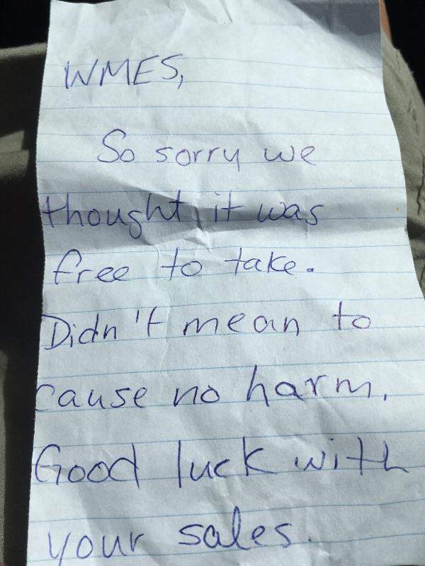 This note was also left behind.