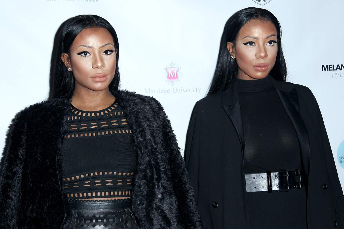 Clermont Twins Shannon and Shannade Clermont in attendance at Farrah Abrahams Christmas Event And 'Bedchambers' Book Launch at the Empire Hotel Rooftop on Dec. 11, 2015 in New York City.