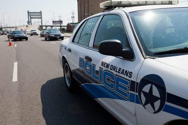 Sept. 4, 2010 file photo of a New Orleans Police Department cruiser on the Danziger Bridge in New Orleans. 