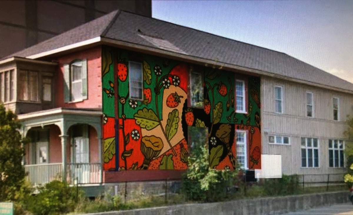 Artist rendition of a new mural to be painted on the YES building in downtown Peterborough.