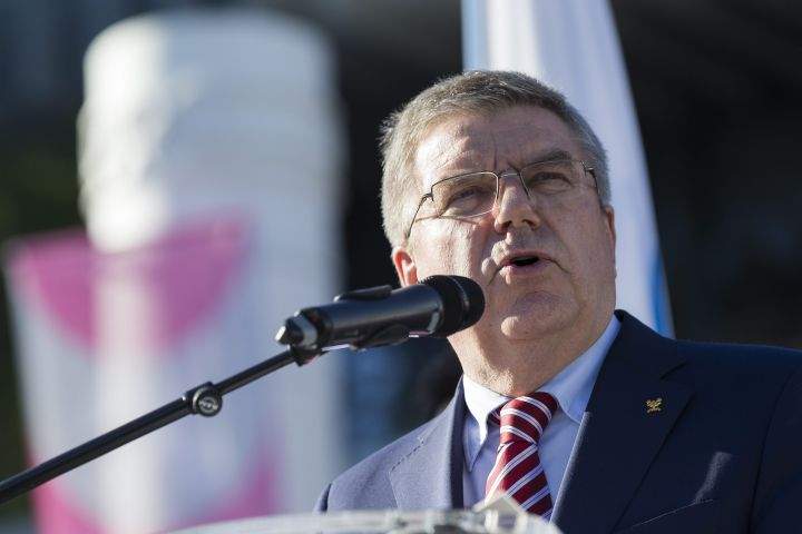 International Olympic Committee (IOC) president German Thomas Bach speaks during the celebration of the Olympic Day at the Olympic Museum, on Friday, June 22, 2018, in Lausanne, Switzerland.  EPA/CYRIL ZINGARO.