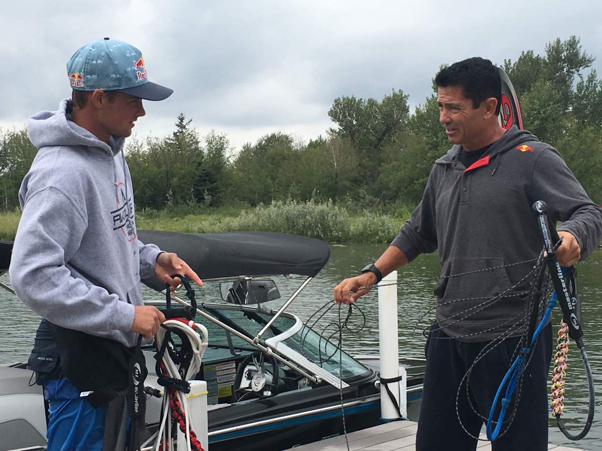 Jaret and Dorien Llewellyn train at Predator Bay south of Calgary. July 24th, 2018.