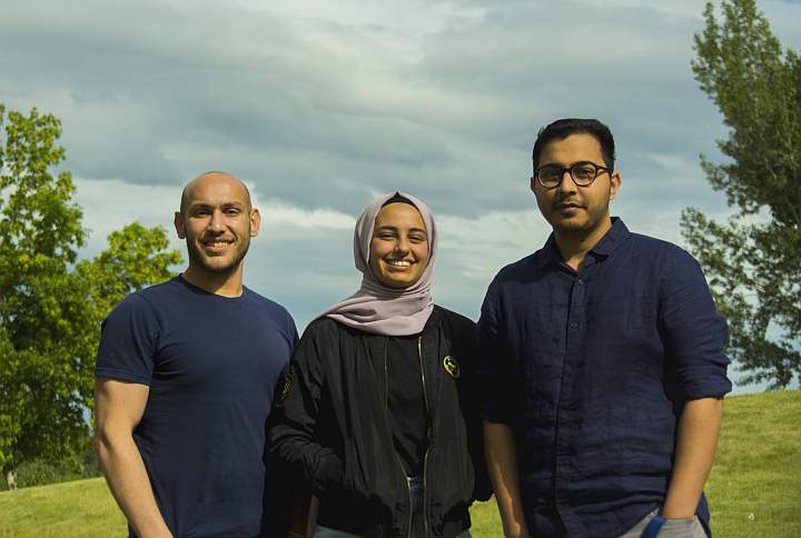 Jeeran 55 – Syrian Kitchen management team. Abdullah (Abed) Mousilli, Deema AbuShaban and Ammar Shahid (From left to right).