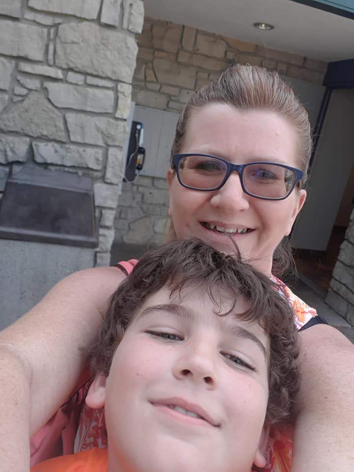 Joanne Beckett and her eight-year-old son Zak.