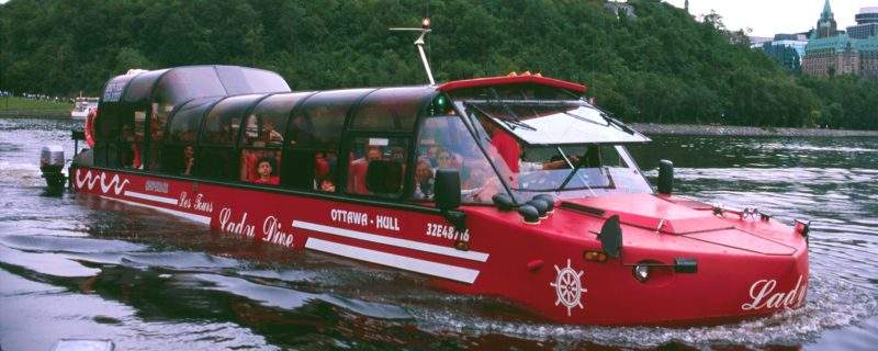 The Lady Dive makes its way along its tour route in Ottawa.