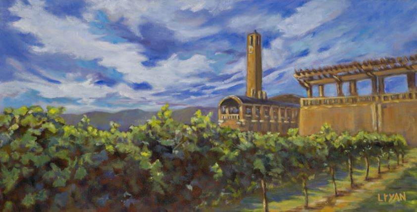 An oil painting by Laurie Ryan titled ‘Mission Hill Morning.’
