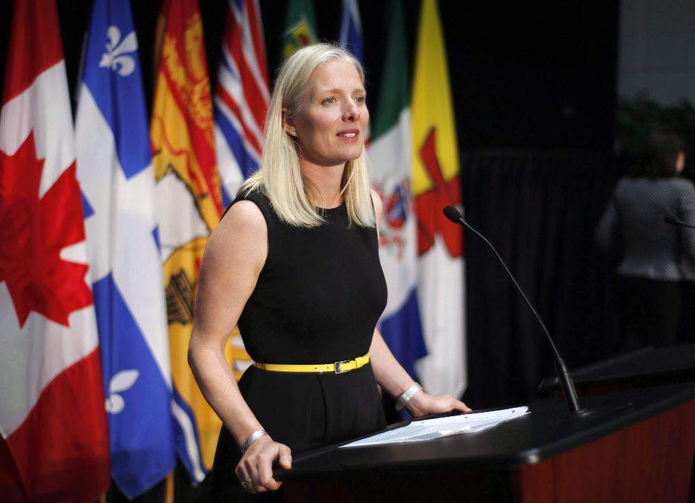 Minister of Environment and Climate Change Catherine McKenna speaks at a press conference in Ottawa on June 28, 2018. 
