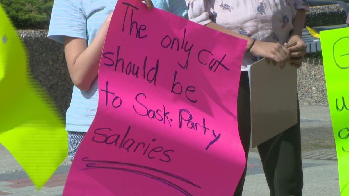 Protesters say recent changes to the Saskatchewan Rental Housing Supplement will affect low income families and people with disabilities.