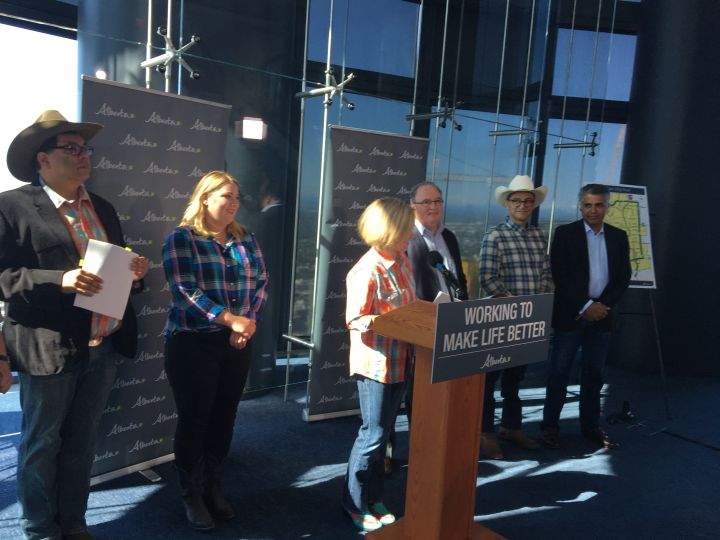 Premier Rachel Notley announces the construction of the final leg of the Calgary ring road on July 5, 2018.