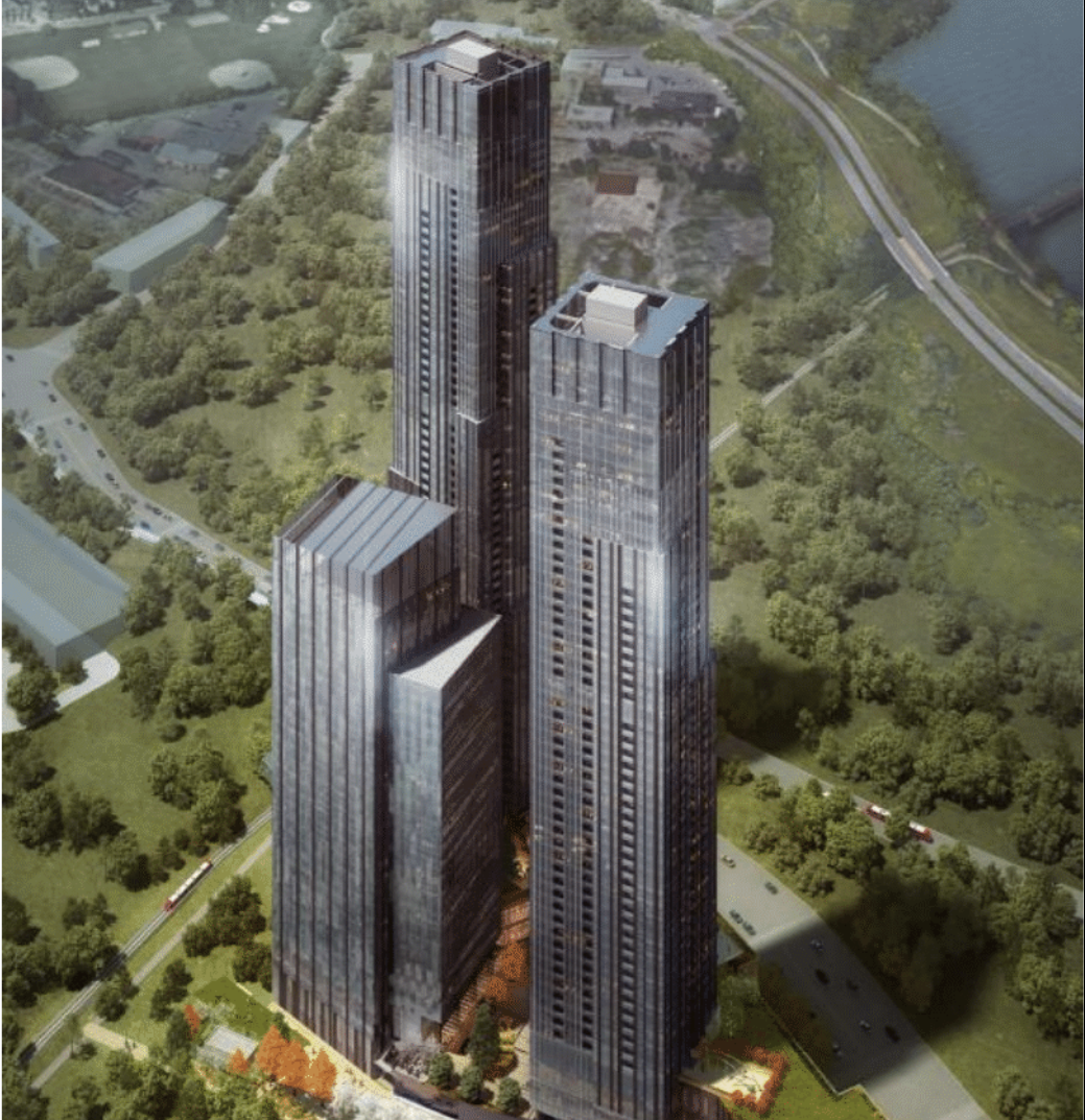 A rendering of three mixed-use skyscrapers to be built at 900 Albert St., approved by Ottawa city council in July. The tallest of the highrises will be 65 storeys.