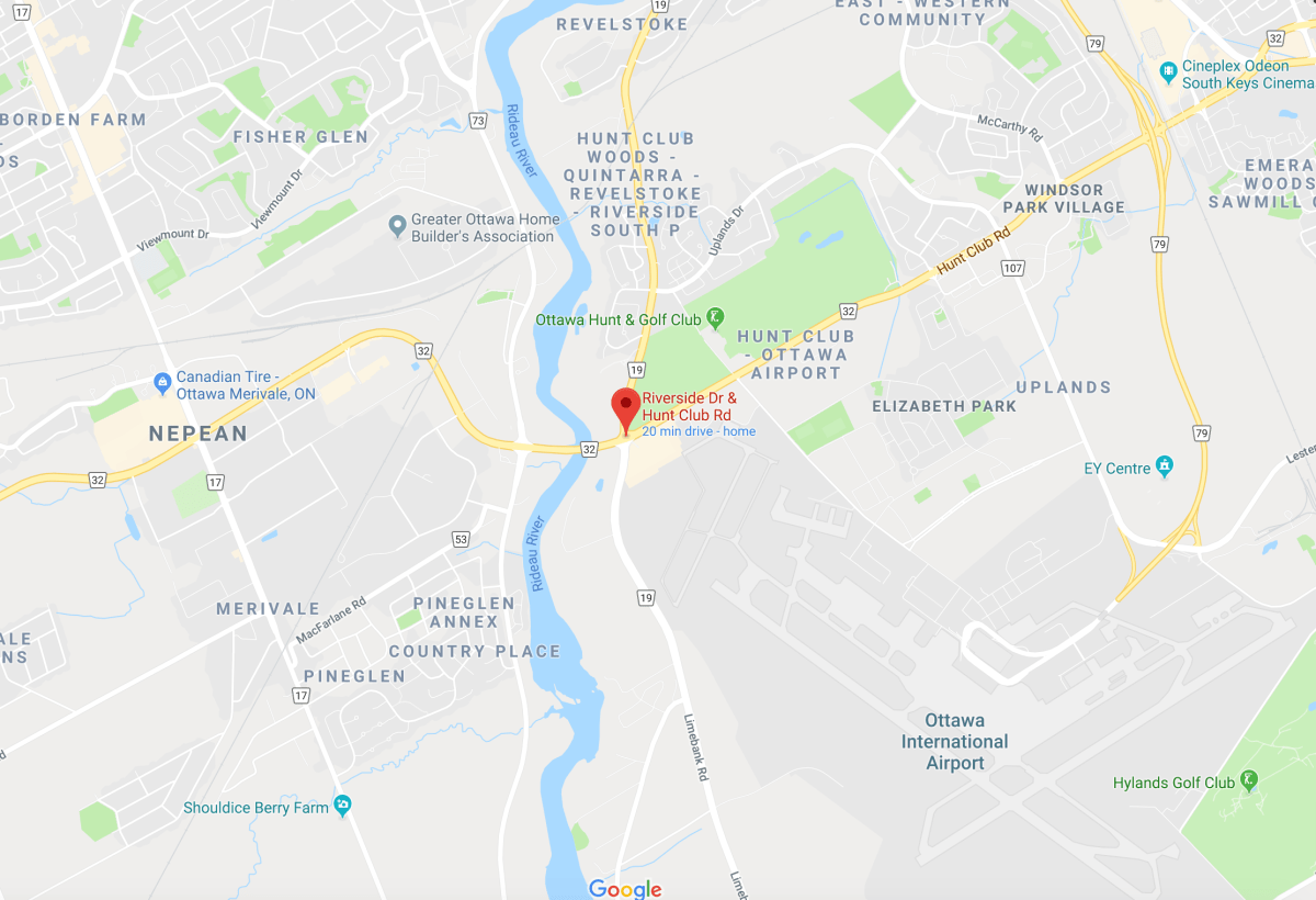 There were 45 collisions recorded at Hunt Club Road and Riverside Drive in 2017 – the highest number of accidents out of Ottawa's signalized intersections. This is fourth straight year the intersection has claimed top spot for collisions.