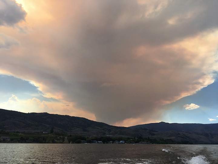 Smoke from a fire blankets the skies above Osoyoos.