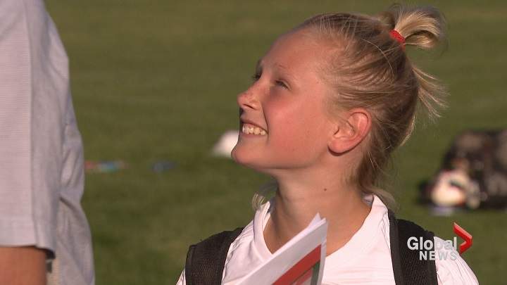 11-year-old Anya Tkachyk will play for Calgary’s zone 3 girls soccer team at the Alberta Summer Games. Deer Run, Calgary, July 13th, 2018.