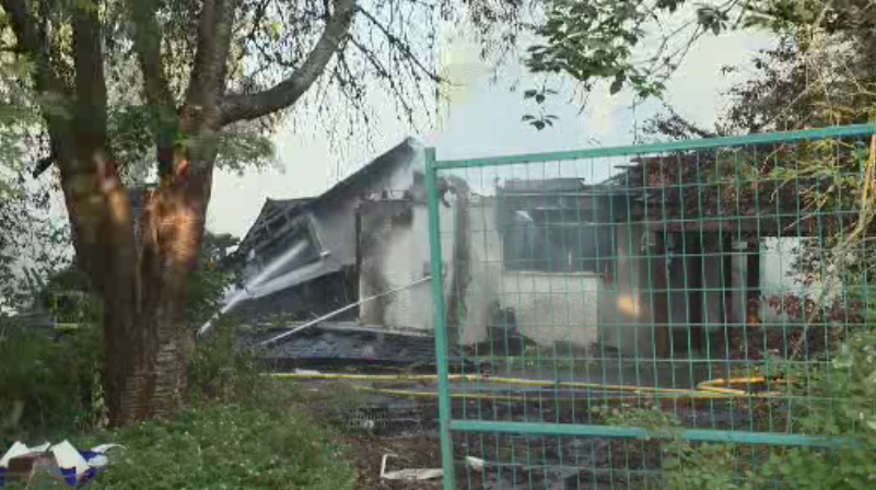 The aftermath of a two-alarm fire in South Vancouver on Sunday morning. 
