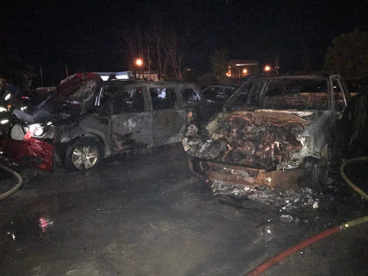 A fire that broke out early Wednesday morning at Adesa Auction yard in Vars, located southeast of downtown Ottawa, damaged 12 vehicles in total.