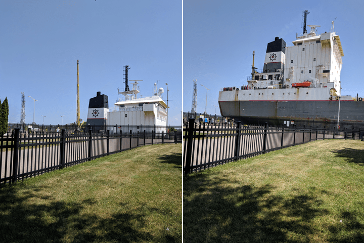 A ship is raised at Lock 3 of the Welland Canal on July 15.