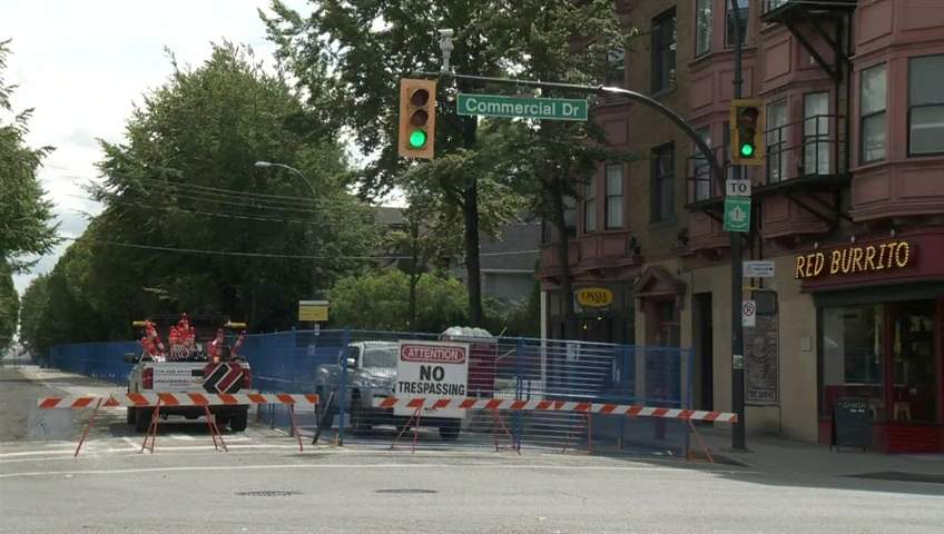 East 1st Avenue's Cassia bakery closed for the summer amid gas line construction.