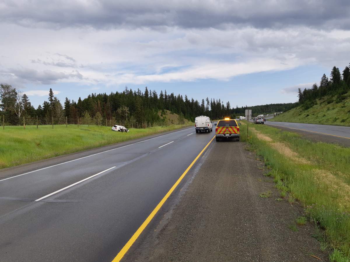 The scene of a serious crash on the Coquihalla Highway, Thursday, Aug. 2. 