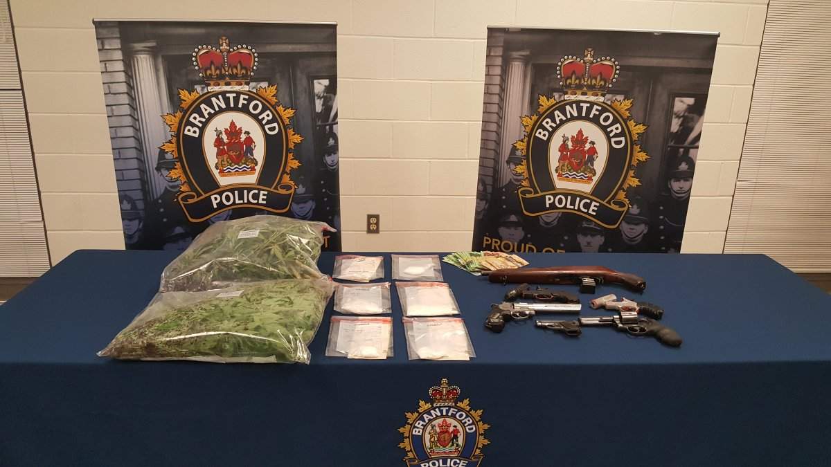 Police said weapons and drugs were seized from a Brantford home. 