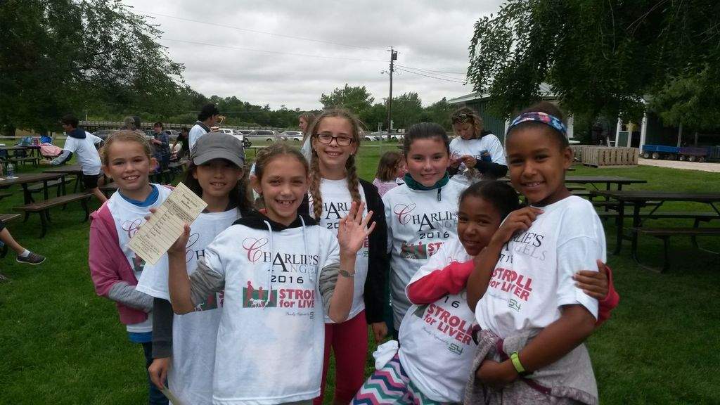 Members of Charlie’s Angels fundraising team enjoy Stroll for Liver 2016 at Amaze in Corn.
