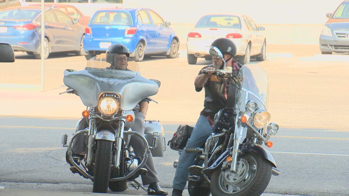 Members from the Bikers Against Bullying Lethbridge chapter rode into Galt Gardens to talk to the community about their important mission.