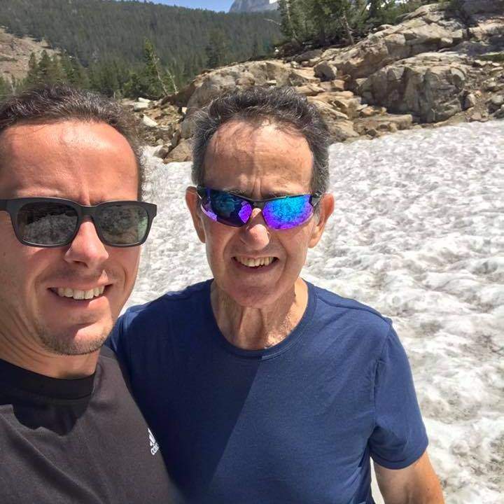 Justin Bilton, left, is shown with his father Charles in this photo from 2017.