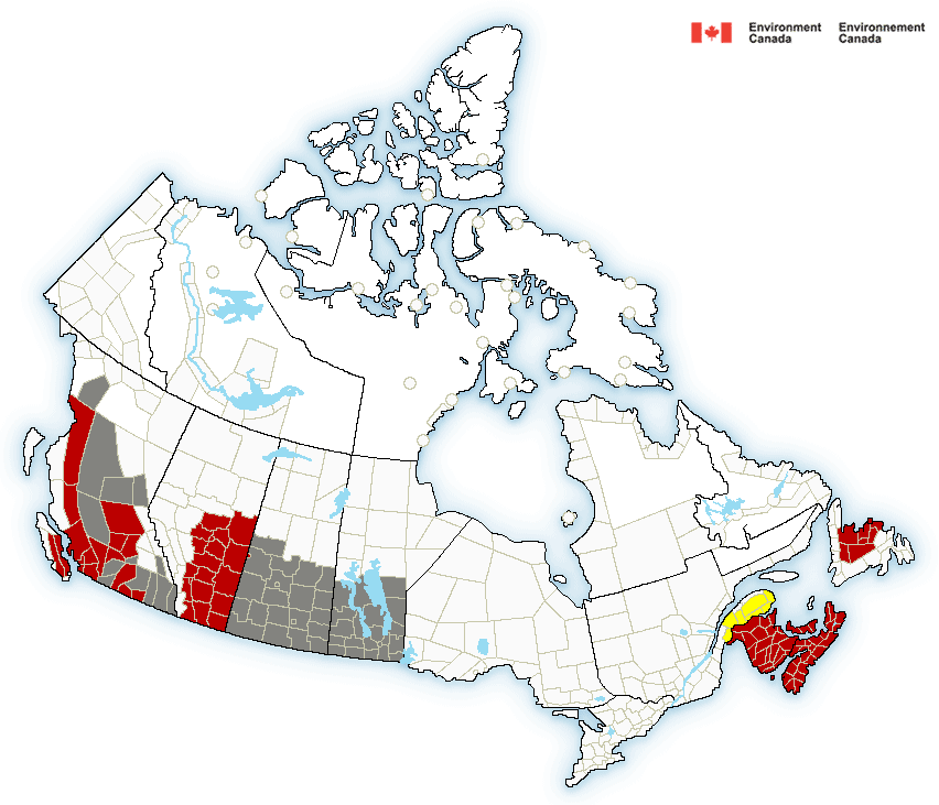 An area of high pressure influencing much of western Canada, trapping heat.