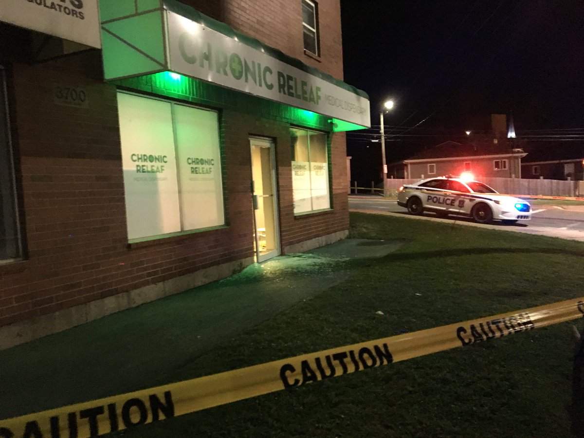 Halifax Regional Police received reports of a fire at Chronic Releaf, 3700 Joseph Howe Drive Halifax at 12:23 a.m. Thursday.