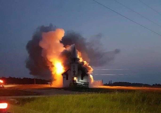 St. Joseph's Roman Catholic Church caught fire Saturday.