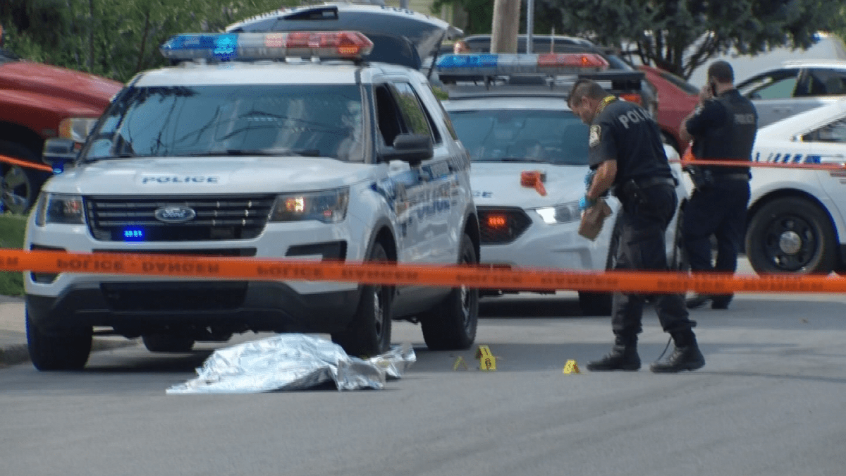 First responders and police officers arrived at the scene shortly afterwards to tend to the woman before the dog approached and attacked the woman again.
