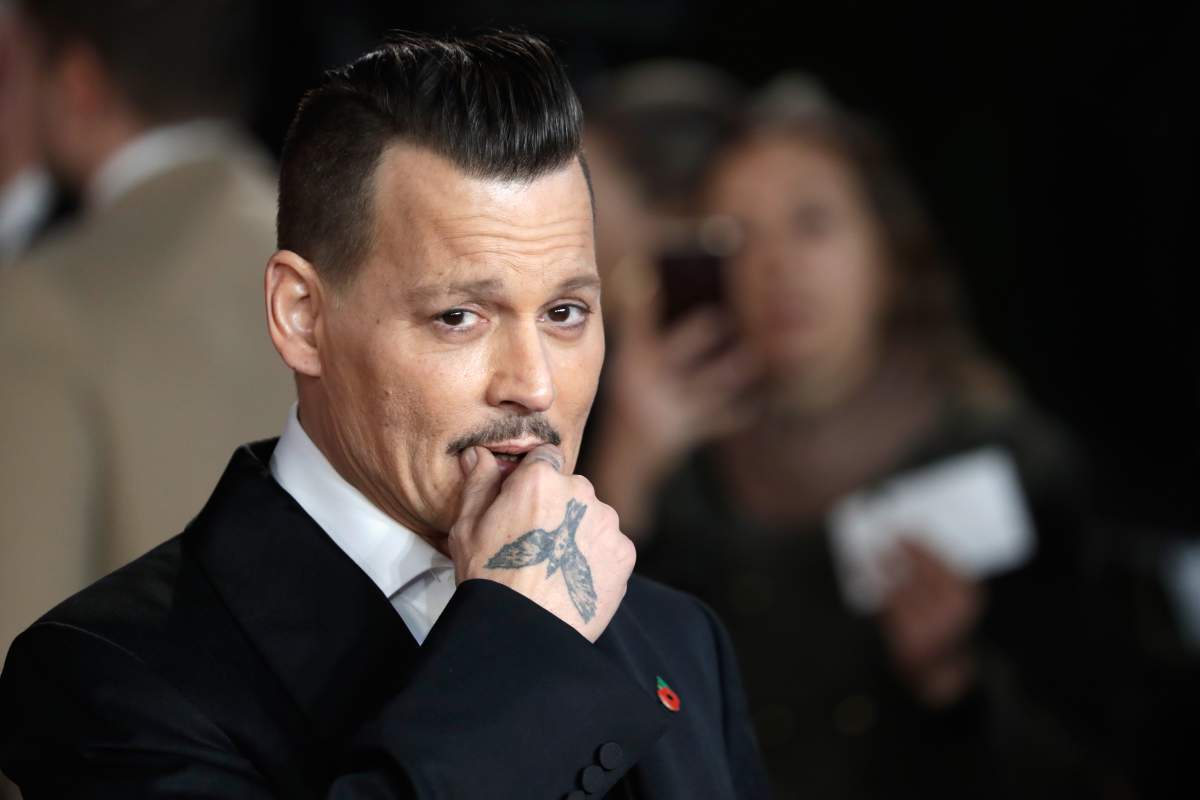 Johnny Depp attends the 'Murder On The Orient Express' World Premiere at Royal Albert Hall on November 2, 2017 in London, England. 
