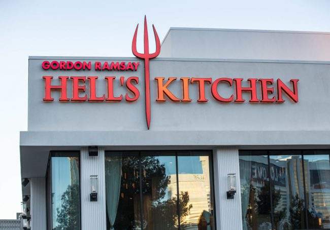 Gordon Ramsay Hell's Kitchen restaurant at Ceasars Palace Hotel & Casino is viewed on March 2, 2018 in Las Vegas, Nevada.



