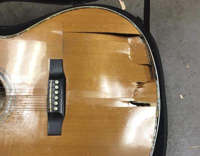 In a Facebook post, Rémi Claude Arsenault said, "Not Air Canada’s finest day. While on tour with Natalie MacMaster and Donnell Leahy my best friend appears to have been stabbed by a forklift. The airline has offered to pay for a new case. I think they’re missing the point. ".