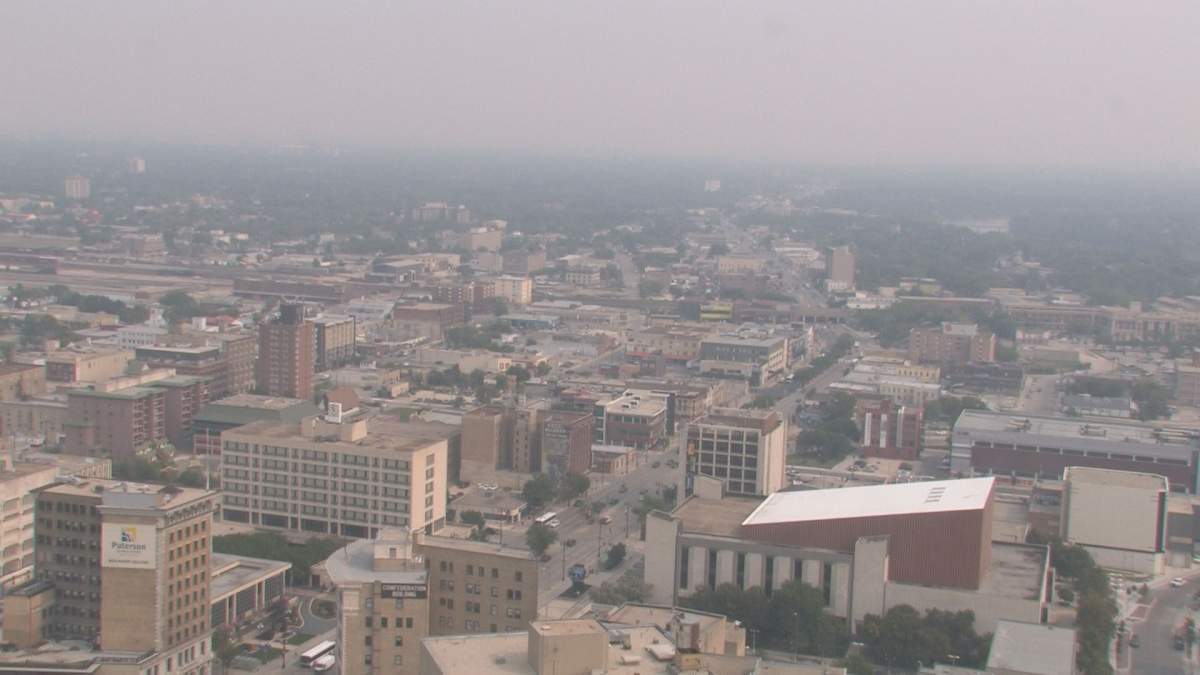 Smoke from forest fires in BC will continue to give hazy skies through most of southern Manitoba.