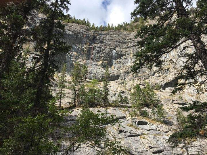 Mountain climbers are seen at Heart Creek Trail near Lac des Arcs, Alta. on Aug. 30, 2018.