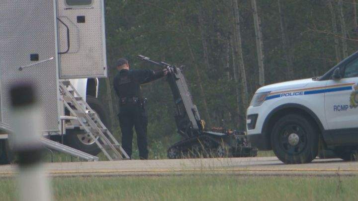 Mounties were called to investigate a suspicious item found in a ditch along Highway 14 near Range Road 225 in Strathcona County on Tuesday.