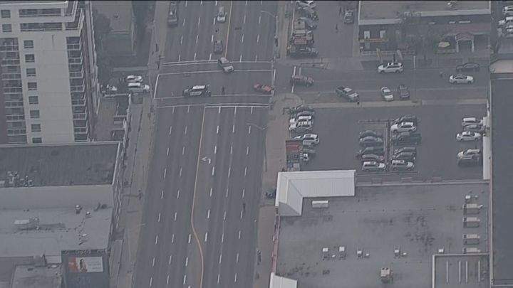 Part of Jasper Avenue in Edmonton is closed by police as they investigate the discovery of an object by a business on Aug. 7.