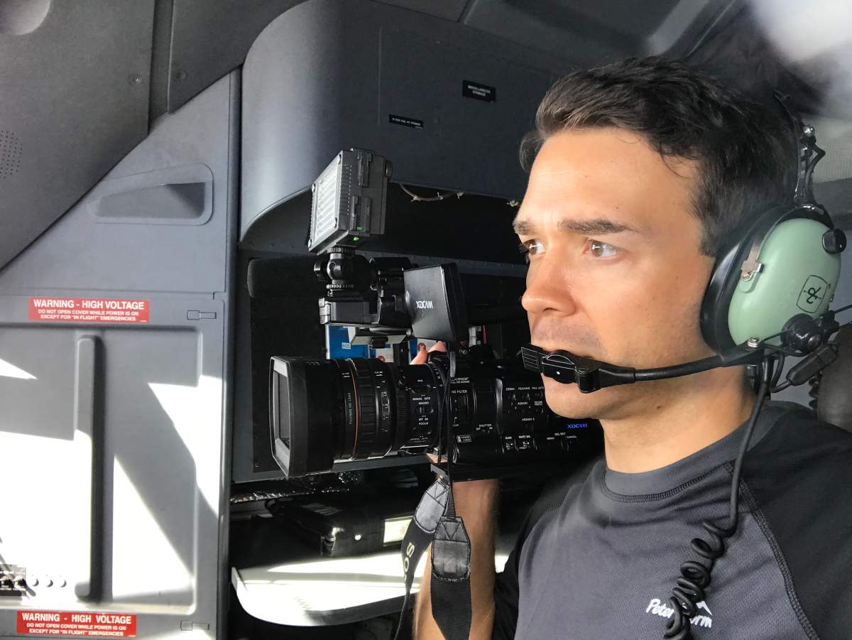 Global’s Jeff Semple in the cockpit.
