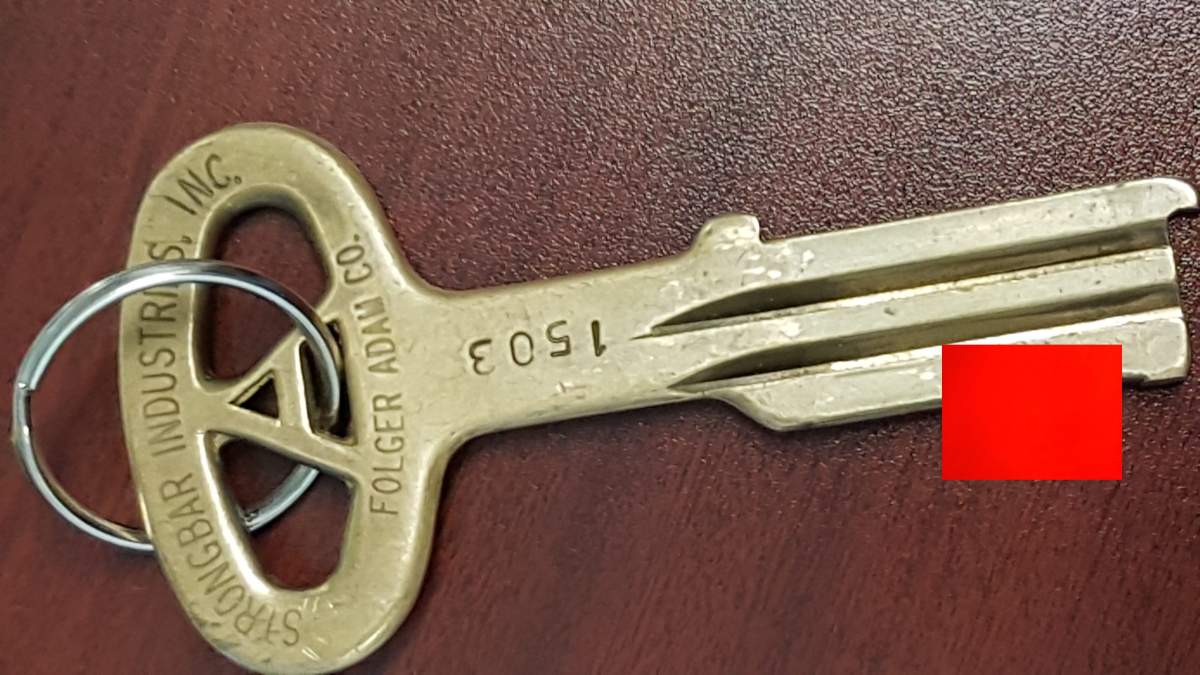 Egan says this brass key unlocks cells at Elgin-Middlesex Detention Centre, and it was smuggled out of the jail by a released inmate.