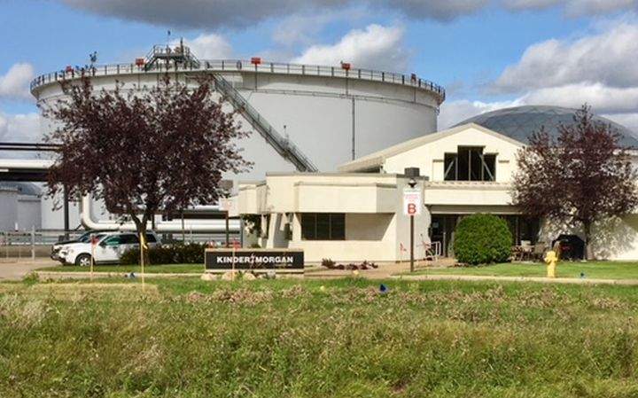 A photo of a Kinder Morgan facility in the east Edmonton area taken on Aug. 30, 2018.